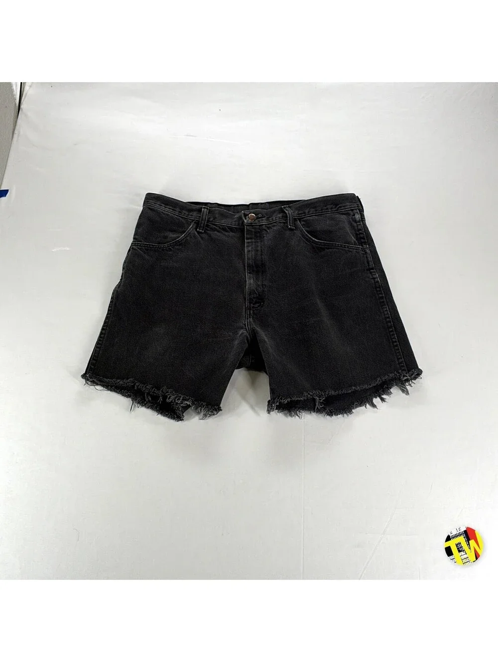 Vintage 80s 90s Rustler Cut Off Jean Shorts Faded Black
